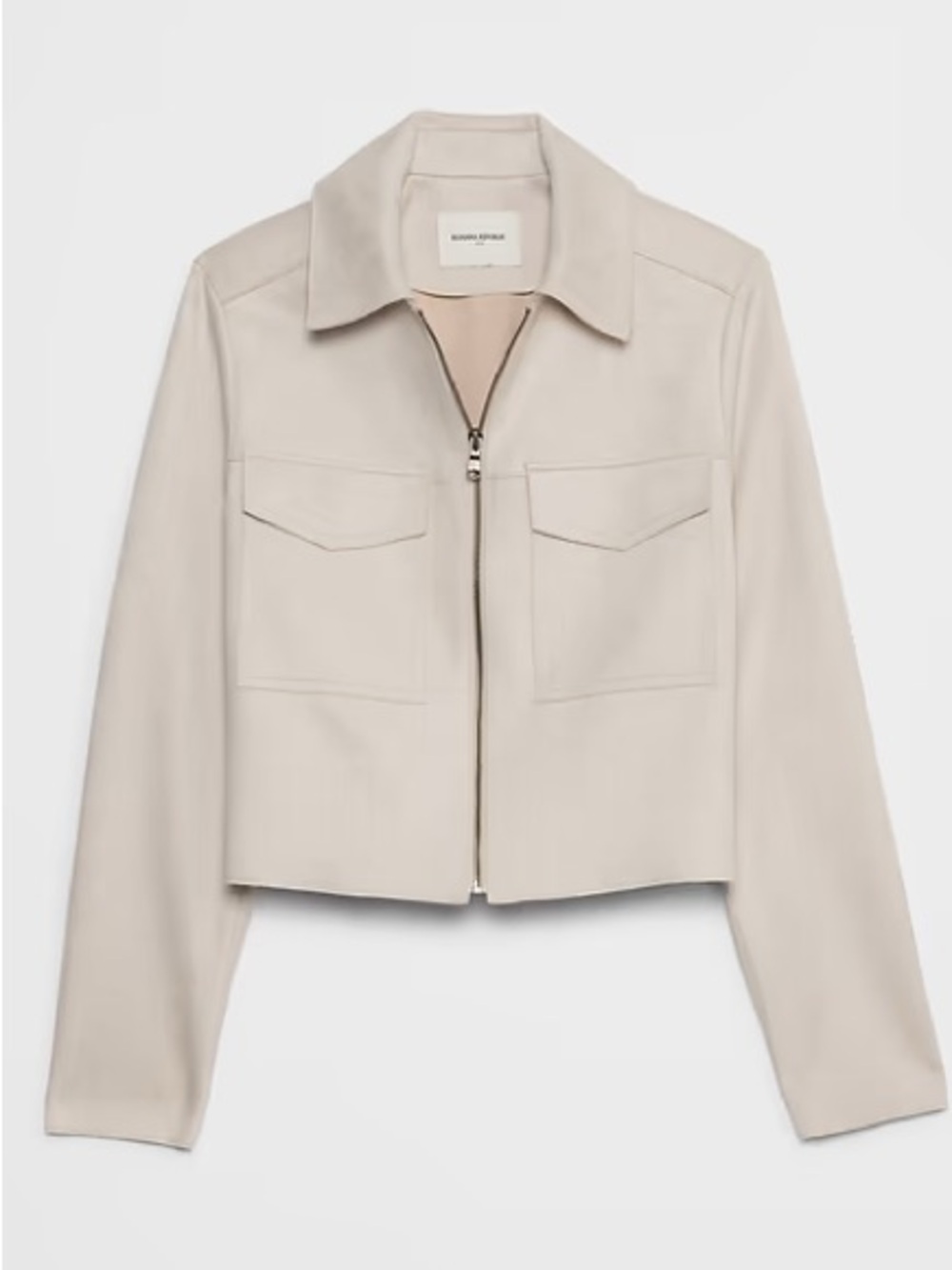 Banana Republic  Vegan Suede Cropped Jacket Beige Small